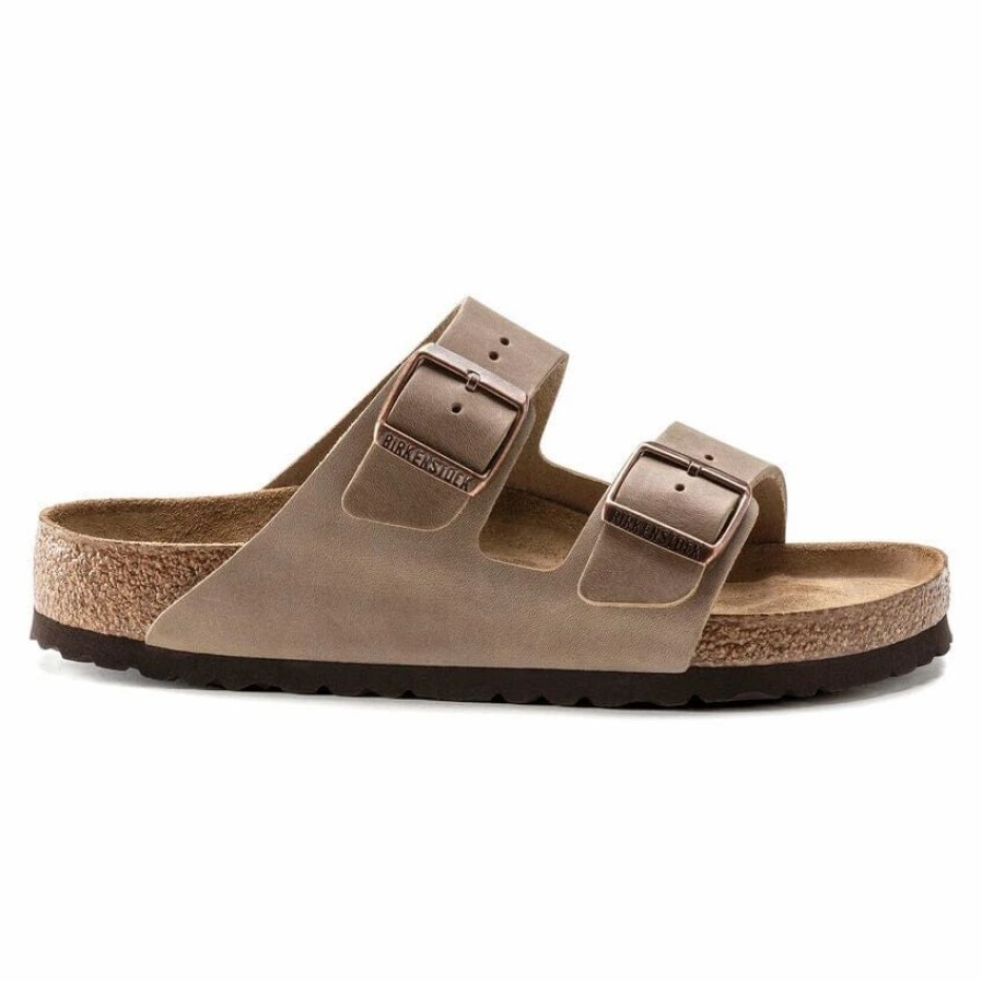 Men * | Birkenstock Narrow Arizona Soft Footbed Tabacco Brown Tobacco Oiled Leather