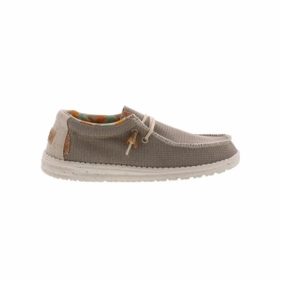 Men * | Hey Dude Wally Eco- Linen Beige Linen Beige Lt Brown