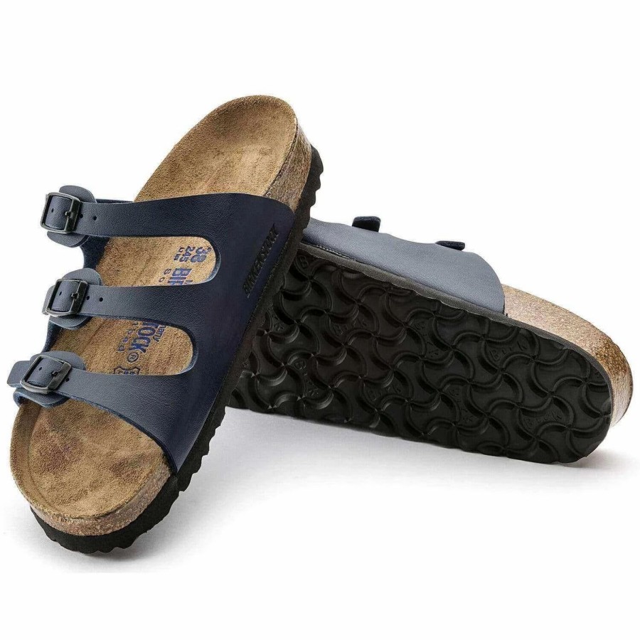 Men * | Birkenstock Florida Soft Footbed Birko-Flor (Regular) Navy Birko-Flor