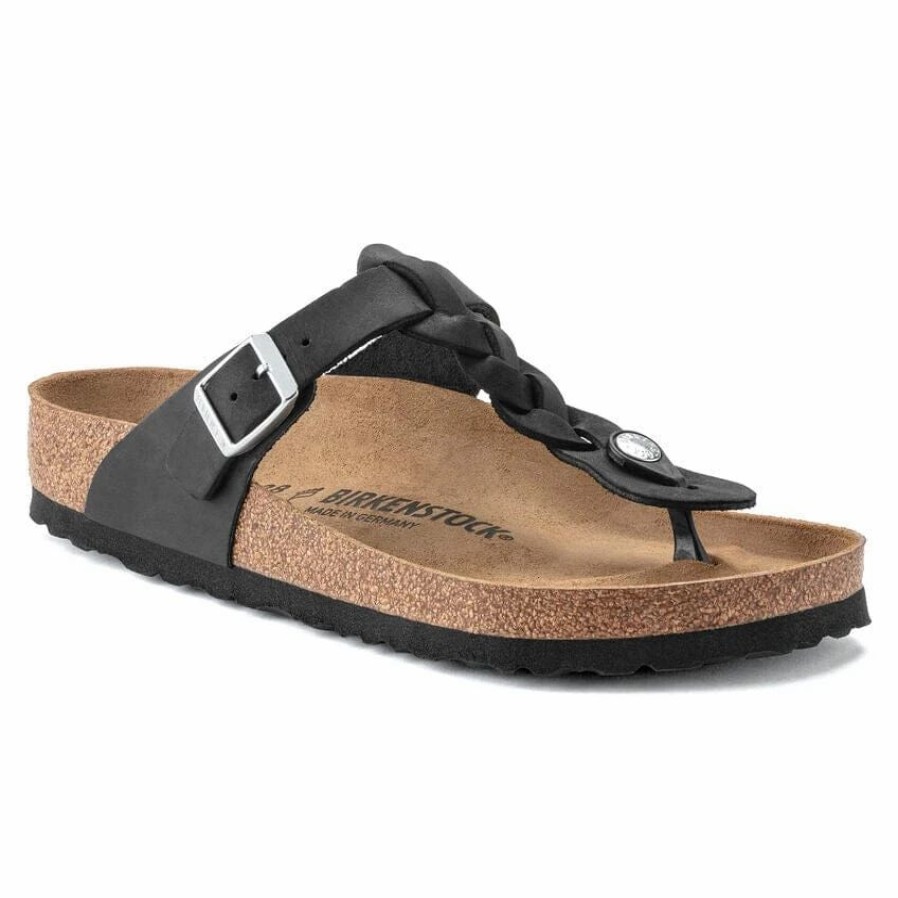 Men * | Birkenstock Usa Regular Gizeh Braid Leather Black